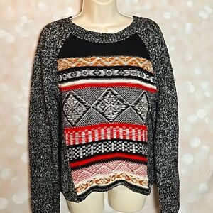 Hem & Thread | Wool Blend High Low Crew Neck Sweater